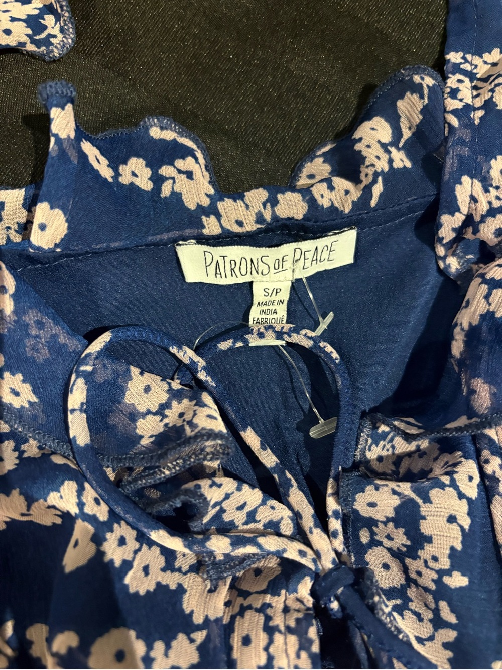 Girls' Blue Floral Ruffled Sundress - Picture 2 of 4
